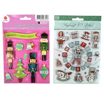 Assorterade 3D Julstickers (6-pack)