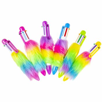 FLUFFIG KULSPETS-PENNA MED 6 INBYGGDA F&Auml;RGER - I DISPLAY (24 st)