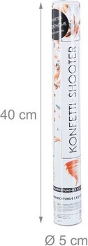 Konfettikanon &ndash; F&auml;rg: Orange/Silver 40 cm - konfettishooter f&ouml;r f&ouml;delsedagar (10 st.)