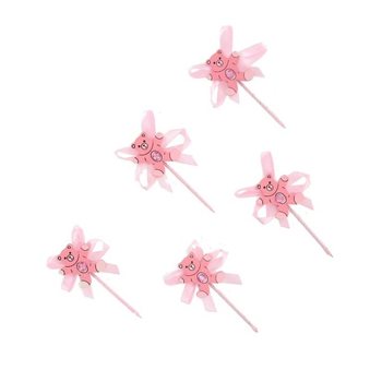 Cupcake-picks f&ouml;r Baby Shower - Rosa Bj&ouml;rn (12-pack)