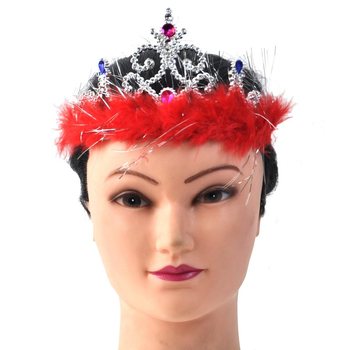 Silverf&auml;rgad Prinsesskrona med Plysch - Modell 4 (12-pack)