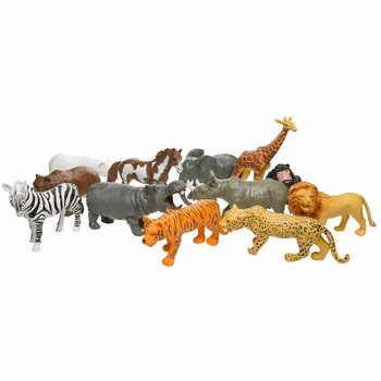 STORA VILDA DJUR - LEKSAKSFIGURER I DISPLAY (12 st.)