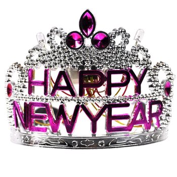 HAPPY NEW YEAR-krona med belysning (10-pack)
