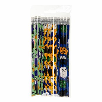Halloween-pennor med suddgummi (12-pack)