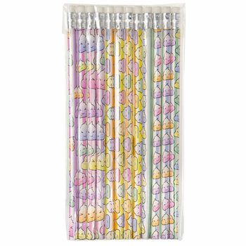 Neon 'Bajs' Pennor med Suddgummi (12-pack)