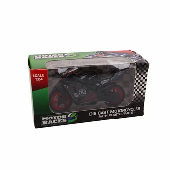 SUPER SPORT MOTORCYKEL DIE CAST, SKALA 1:24 I DISPLAY (24 st)