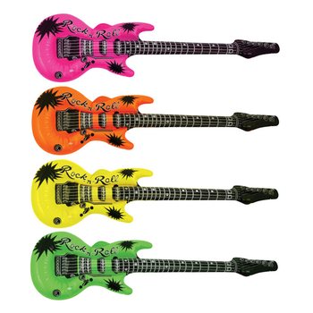 Uppbl&aring;sbar Gitarr Neon Mix - 95cm (12-pack)