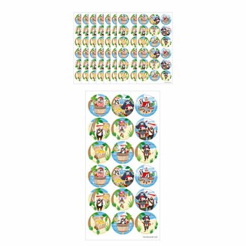FUN STICKERS - PIRATKLISTERMÄRKEN - 18 KLISTERMÄRKEN PER ARK (10 st.)