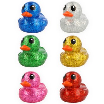 Stora Mixade Färgglada Glitterbadeankor - 10x8x8 cm (6 st.)