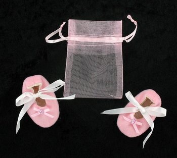 Dekorativa Babyskor med Presentp&aring;se - Rosa (12 par)
