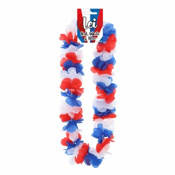 Hawaiikrans - Röd / Vit / Blå (12-pack)