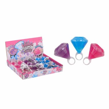 GLITTER SLIME-RINGAR I DISPLAY (24 st)