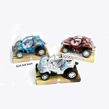 COOLA FRIKTIONSBUGGY PÅ BLISTERKORT, 13 CM LÅNGA (12-pack)