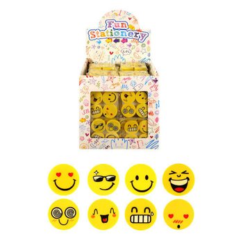 SUDDGUMMI MODELL: 4-DELAT SMILEY SUDDGUMMI-SET I DISPLAY (120 st.)