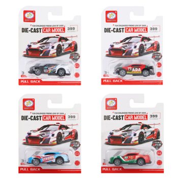 Pull-Back-Racerbilar på Kort (12-pack)