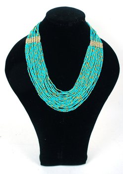 Lyxigt Halsband Turkos (Ibiza-stil, 1 st)