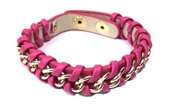 Flätat Armband Fuchsia Ibiza-stil (1 st)