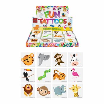 FUN TATTOOS - DJUNGELDJUR - DISPLAY (48x12 styck)