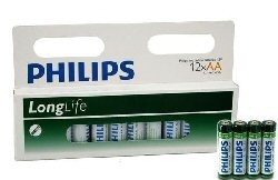 12x BATTERIER "PHILIPS - SUPER HEAVY DUTY" AA - LONGLIFE (12 st Blister)