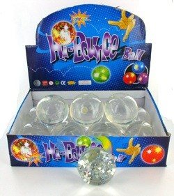 Glitter Studsboll - 6 cm (12-pack)