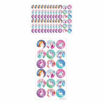 FUN STICKERS - UNICORN / ENHÖRNING STICKERS - 18 STICKERS PER ARK (10st.)
