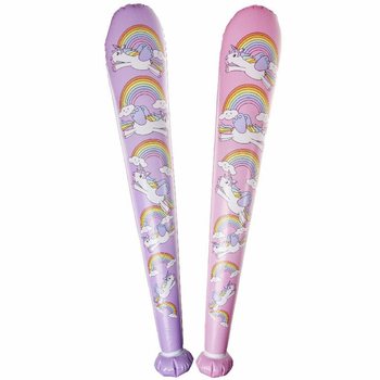 Stor Uppblåsbar Enhörningsklubba - 85cm - Mixade Färger (12-pack)