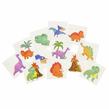 FUN TATTOOS - DINOSAURIE, Varje f&ouml;rpackning 12x Tatueringar (48 st.)