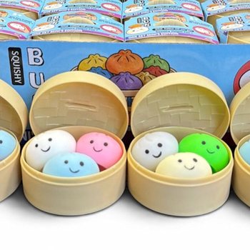 RAGE - Squishy MINI&rsquo;S EDITION Bun Dumplings LITEN (5.3 x 5.3 x 4.1 Cm) Viral 2026 Fidget Toy (24-pack)