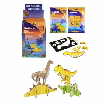 SCRATCH 3D Dinosaurie-pussel - Display (18 styck)