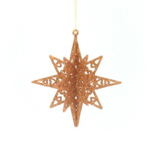 3D Glitterstj&auml;rna Orange (12-pack)