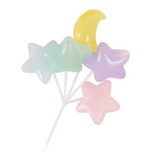 CUPCAKE-PINNE - BALLONGKNYTTE STJ&Auml;RNOR OCH M&Aring;NE (15 st)