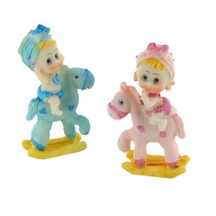 T&aring;rtdekoration Baby - Bebis p&aring; Gungh&auml;st 9 cm (4-pack)