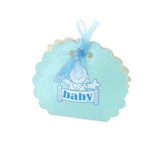 Presentboxar f&ouml;r baby shower / f&ouml;delse - Bl&aring; (12-pack)