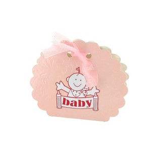 Presentboxar f&ouml;r Baby Shower / Dop - Rosa (12-pack)