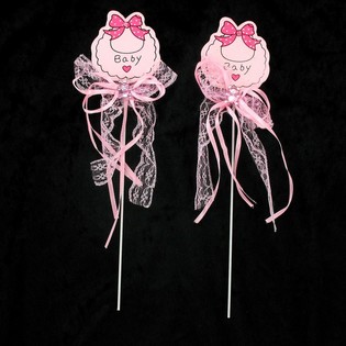 T&aring;rtpinne F&ouml;delse / Baby Shower - Babyrosa (12-pack)