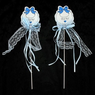 T&Aring;RTPICKER F&Ouml;R BABYSHOWER - BABYBL&Aring; (12 st.)