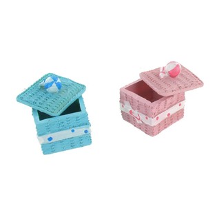 Dekorativ F&ouml;rvaringsask - Rosa/Bl&aring; (2-pack)