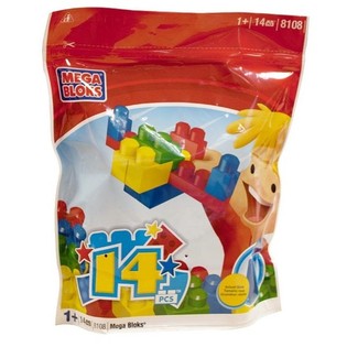 Mega Bloks 8108 - Påse med stora byggklossar (14 delar)