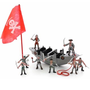 Piratb&aring;t med pirater i p&aring;se
