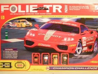 Stor Bilbana Set 215 cm med 4 Racingsbilar