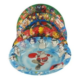 Djupa Jultallrikar i plast (9-pack)