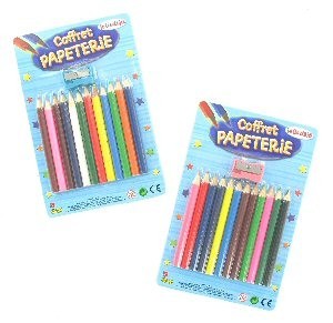 Blyertspennor med pennv&auml;ssare p&aring; kort (12-pack)
