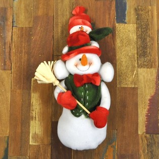 MJUK SNÖGUBBE MED SNÖBABY PÅ AXLARNA 38 CM (1 st)
