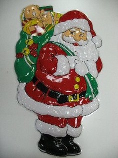 STOR DEKORATIONSSKYLT - JULTOMTE MED JULKLAPPSS&Auml;CK (2 st.)