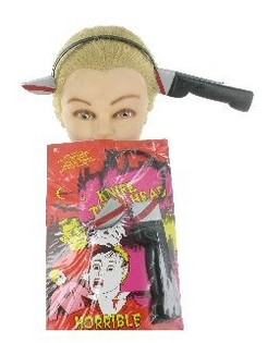 Kniv genom huvudet sk&auml;mtartikel (12-pack)