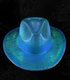 GLITTER COWBOY-HATT - BLÅ (6 st.)