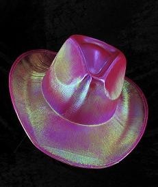 GLITTER COWBOY-HATT - ROSA (6 st.)