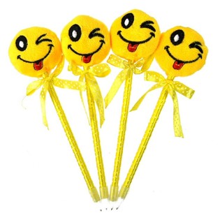 Plyschkulspetspenna Smiley (12-pack)