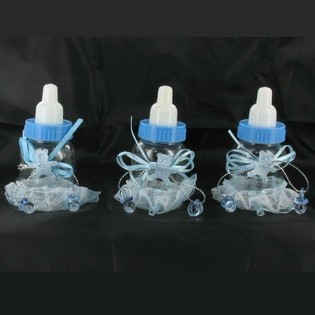 Blå Dekorationsnappflaskor med Fransar (6-pack)