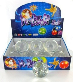 Glitter Studsboll - 6 cm (12-pack)